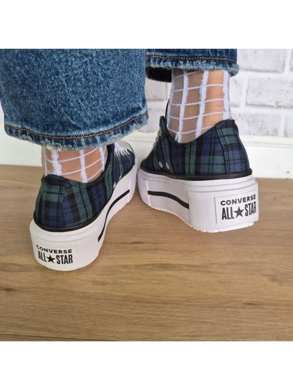 ⭐Converse Lift Double Stack Platform Plaid 10 Womens Shoes Sneaker Black A16517C